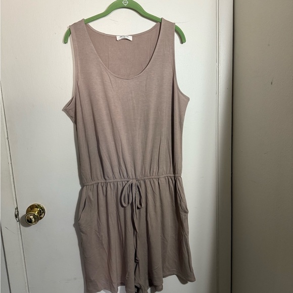 Zenana Outfitters Pants - Zenana Sleeveless Tan Romper